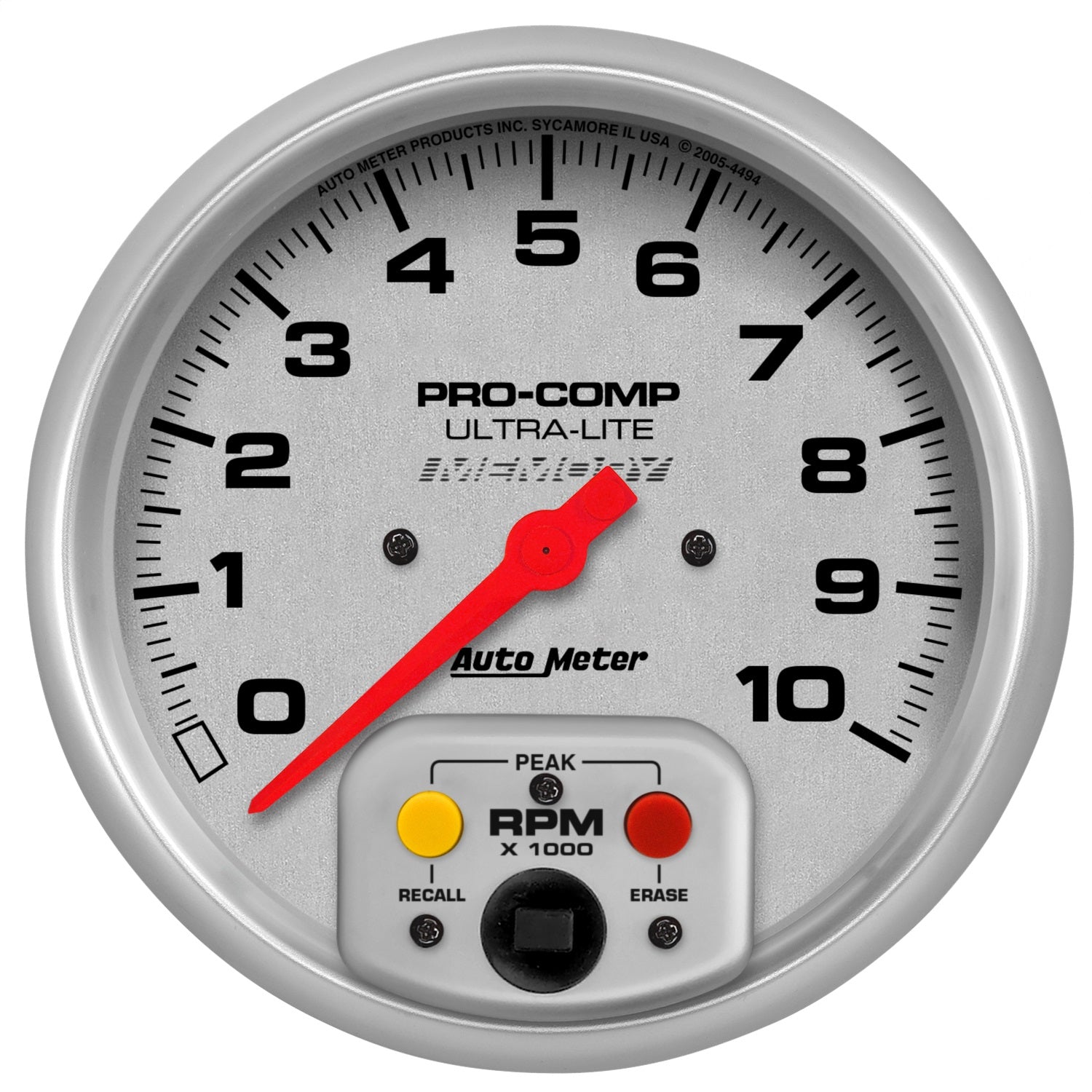 5" IN-DASH TACHOMETER, 0-10,000 RPM, ULTRA-LITE W/ MEMORY