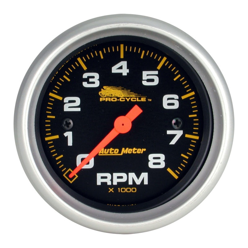 2-5/8" TACHOMETER, 0-8,000 RPM, BLACK, PRO-CYCLE