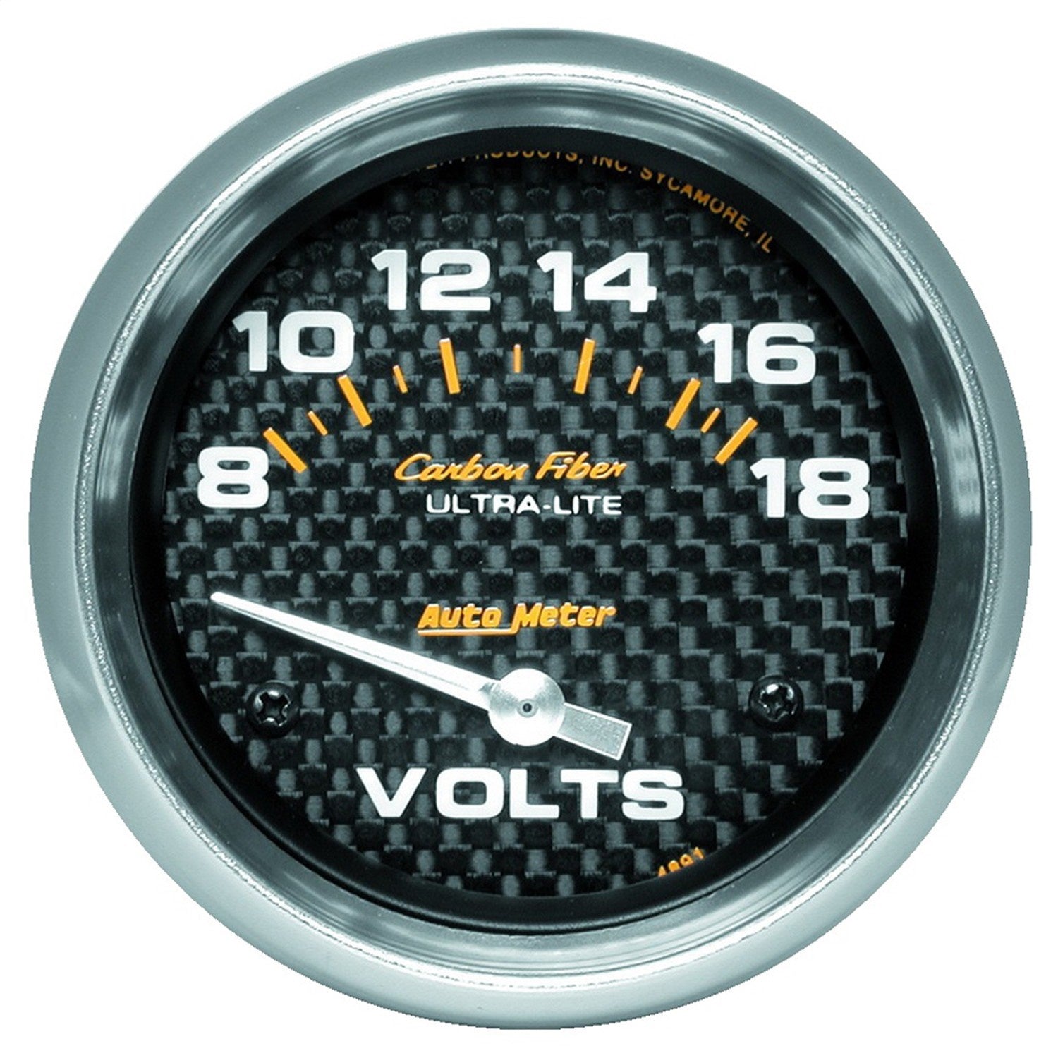 2-5/8" VOLTMETER, 8-18V, CARBON FIBER