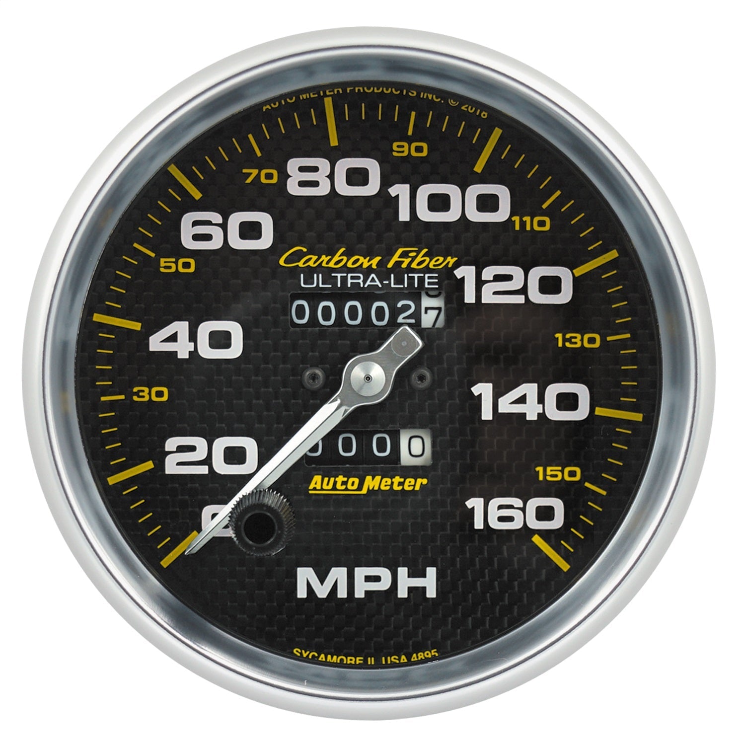 5" SPEEDOMETER, 0-160 MPH, CARBON FIBER