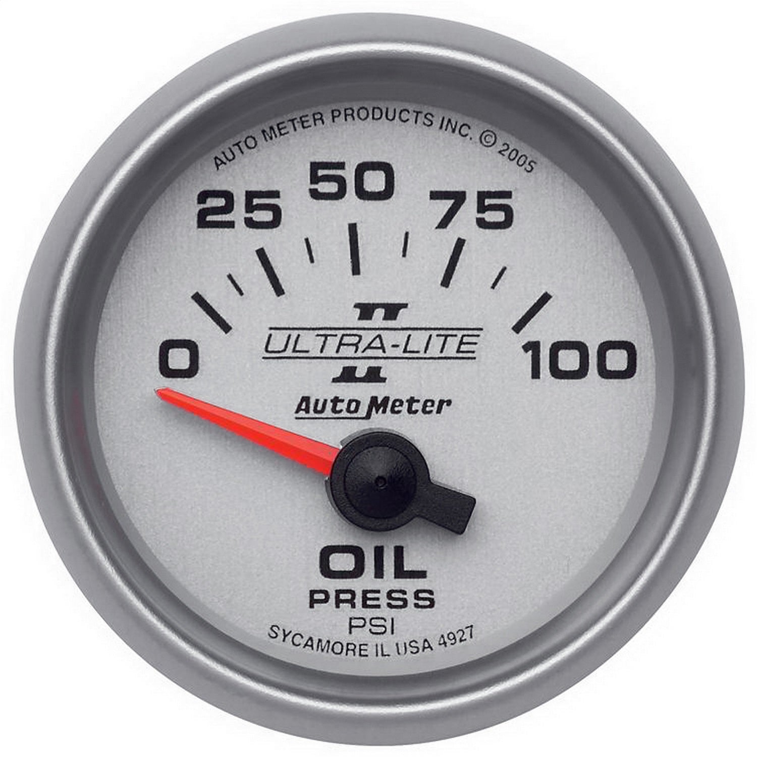 2-1/16" OIL PRESSURE, 0-100 PSI, ULTRA-LITE II