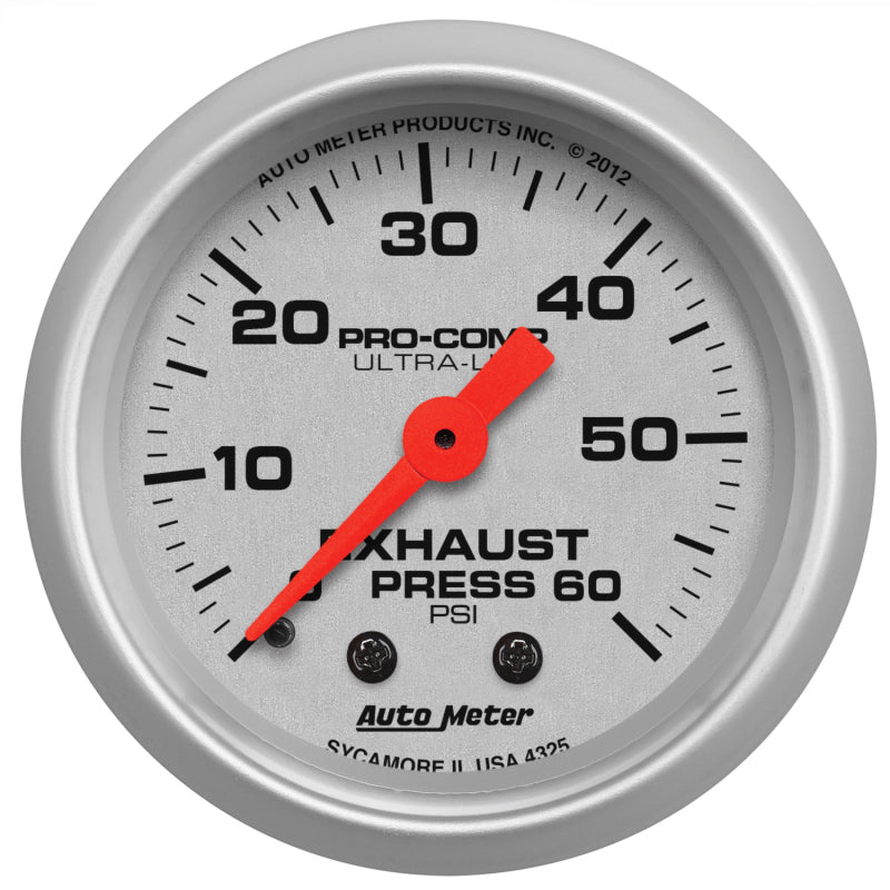 2-1/16" EXHAUST PRESSURE, 0-60 PSI, ULTRA-LITE