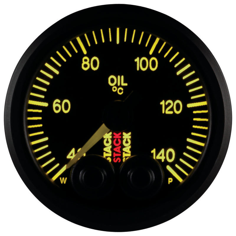OIL TEMP, PRO-CONTROL, 52MM, BLK, 40-140 °C, 1/8" NPTF MALE