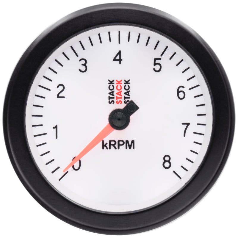 TACHOMETER, SPORT, 88MM, WHITE, 0-8K RPM