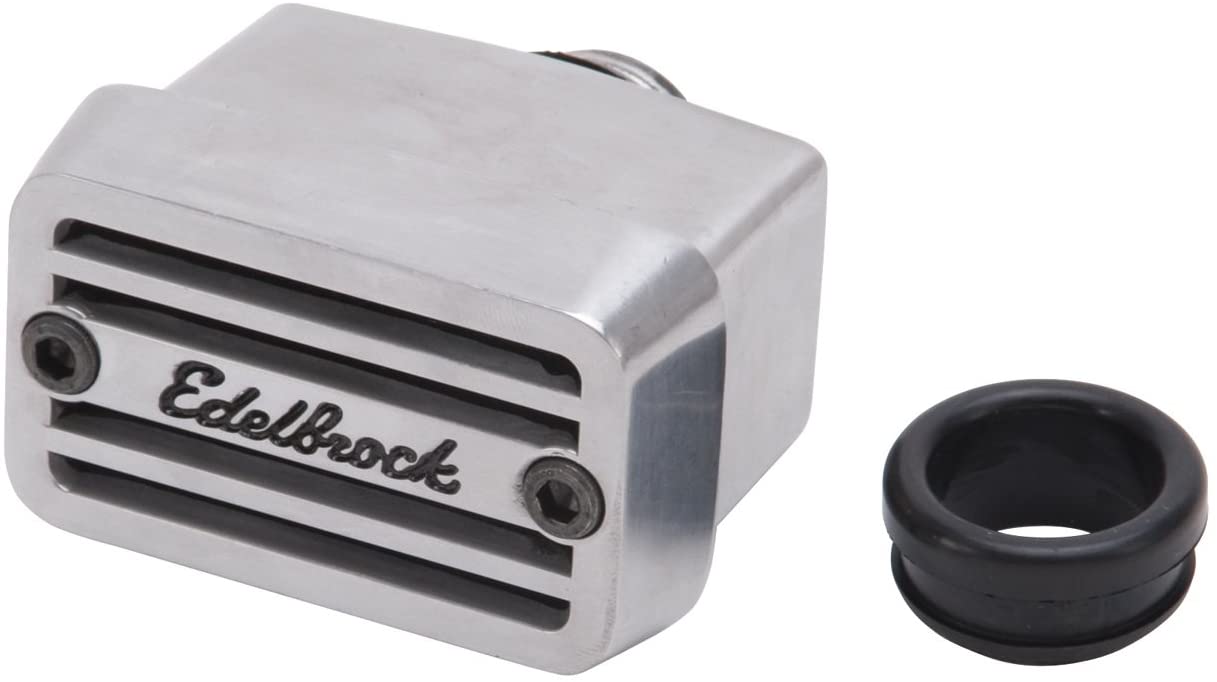Edelbrock 4204 Elite Push-In Breather Polished Die Cast Al. - Short