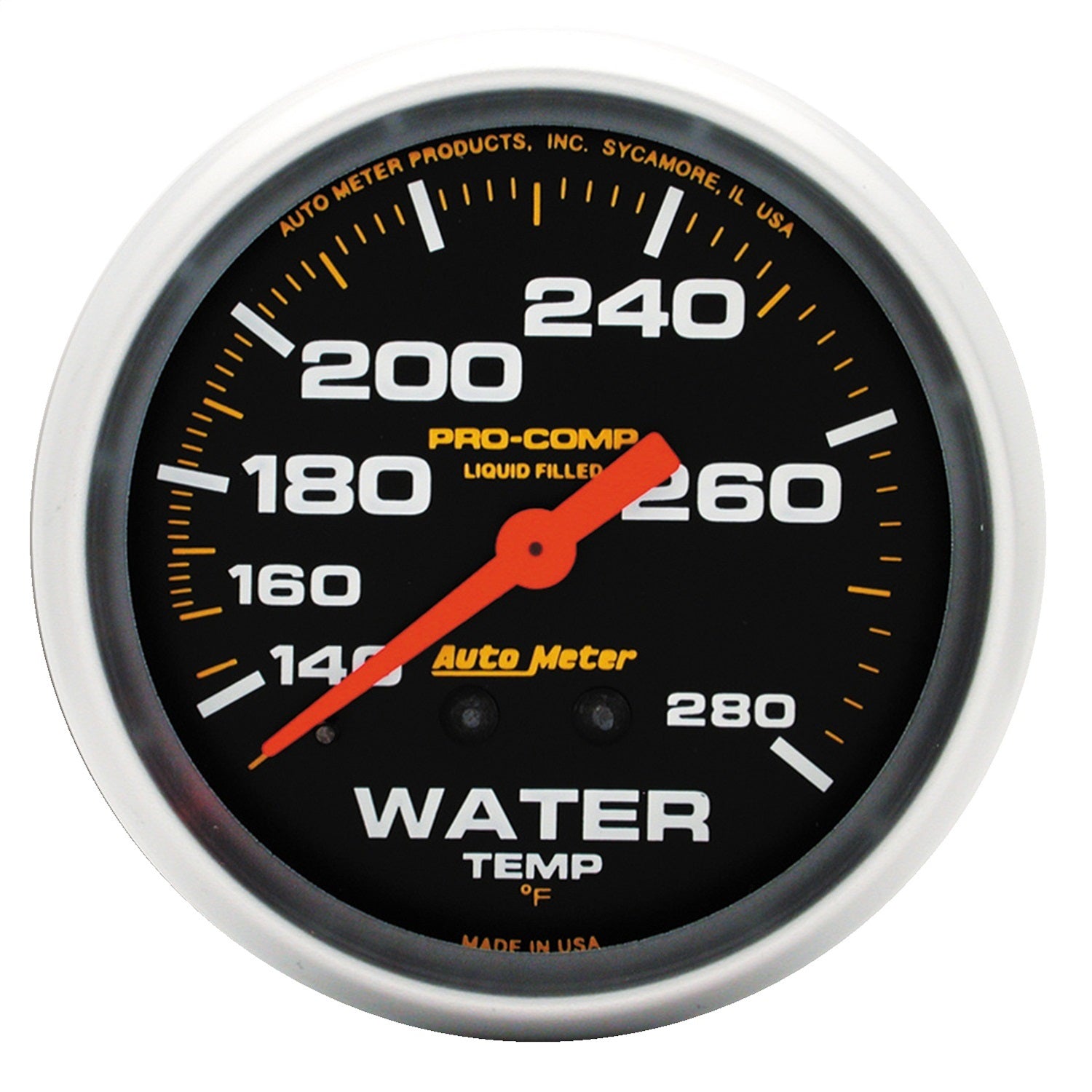 2-5/8" WATER TEMPERATURE, 140-280 °F, LIQUID FILLED, PRO-COMP