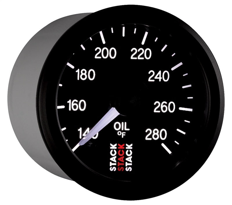 OIL TEMP, PRO STEPPER MOTOR, 52MM, BLK, 140-280 °F, 1/8" NPTF MALE