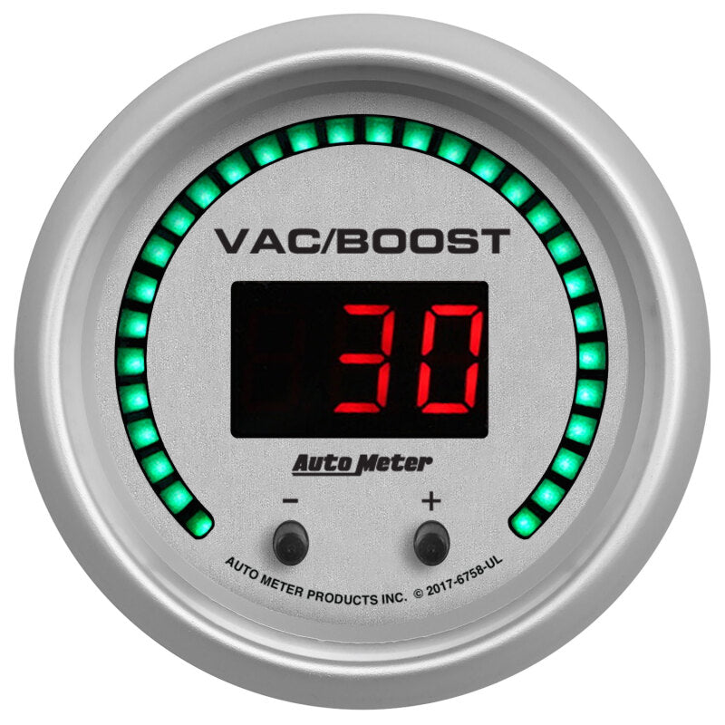 2-1/16" TWO CHANNEL VAC/BOOST / FLUID PRESSURE, SELECTABLE SCALE PSI / BAR, ULTRA-LITE ELITE DIGITAL
