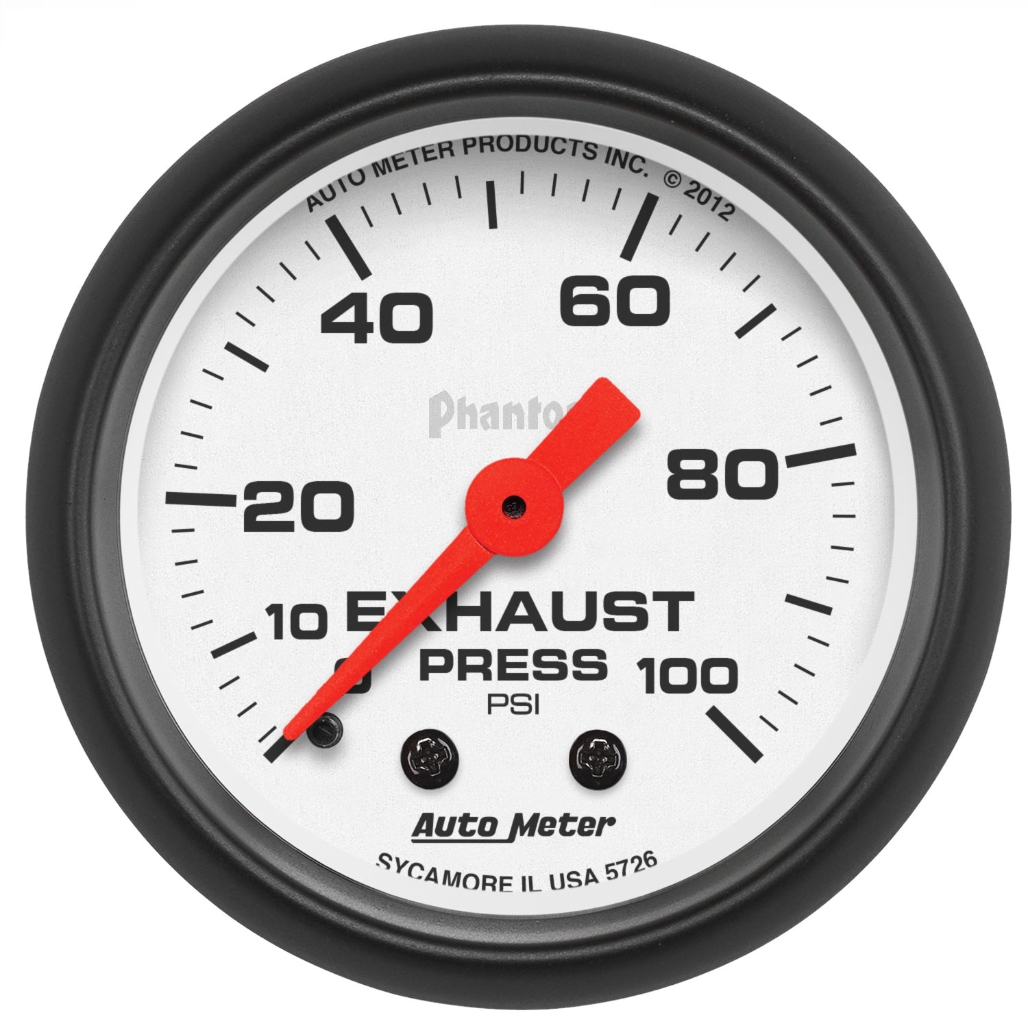 2-1/16" EXHAUST PRESSURE, 0-100 PSI, PHANTOM