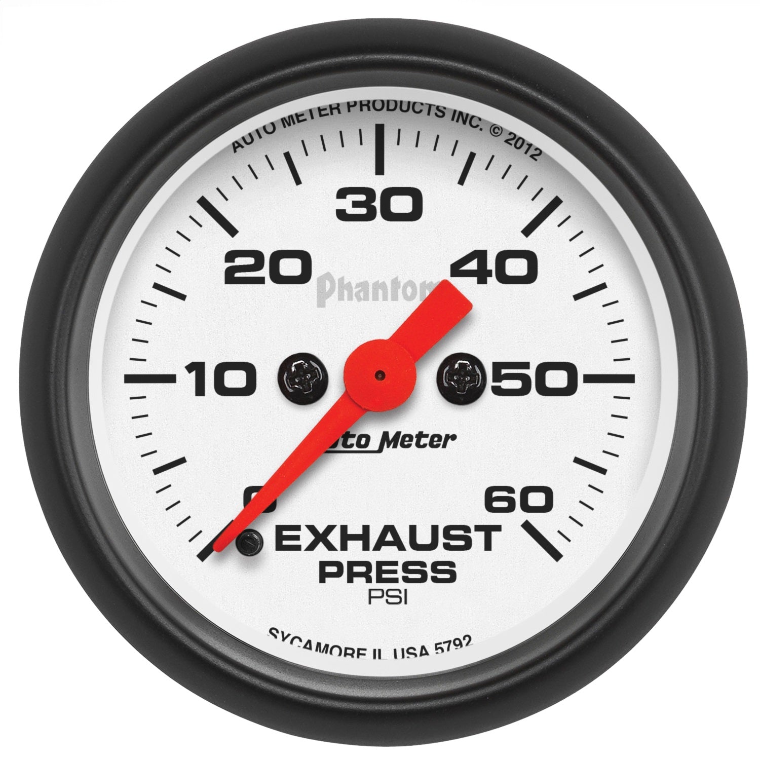 2-1/16" EXHAUST PRESSURE, 0-60 PSI, PHANTOM