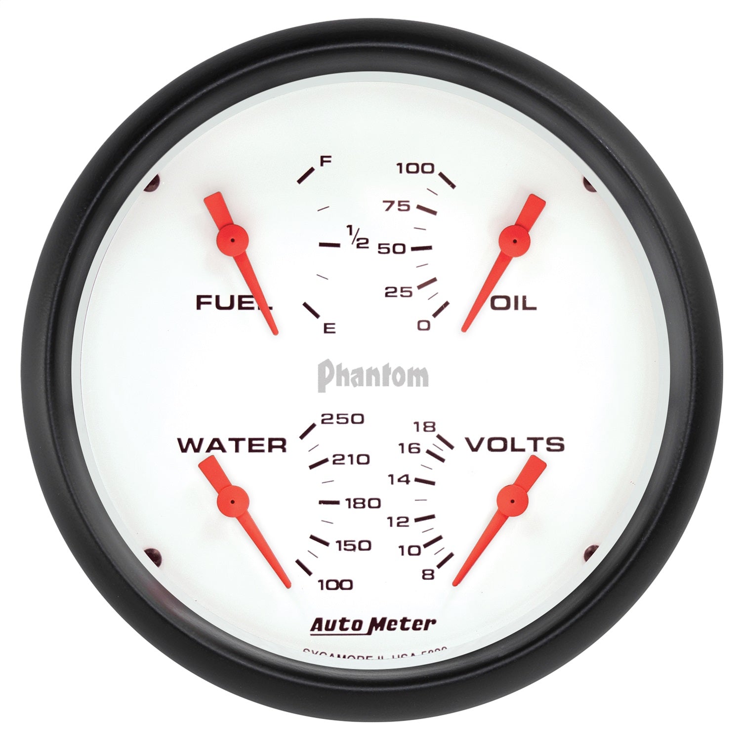 5" QUAD GAUGE, 100 PSI/100-250 °F/8-18V/240-33 ?, PHANTOM
