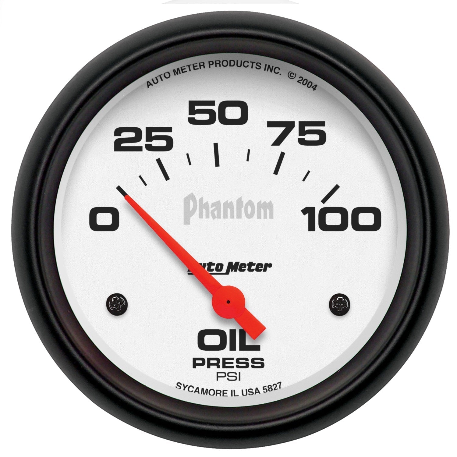 2-5/8" OIL PRESSURE, 0-100 PSI, PHANTOM