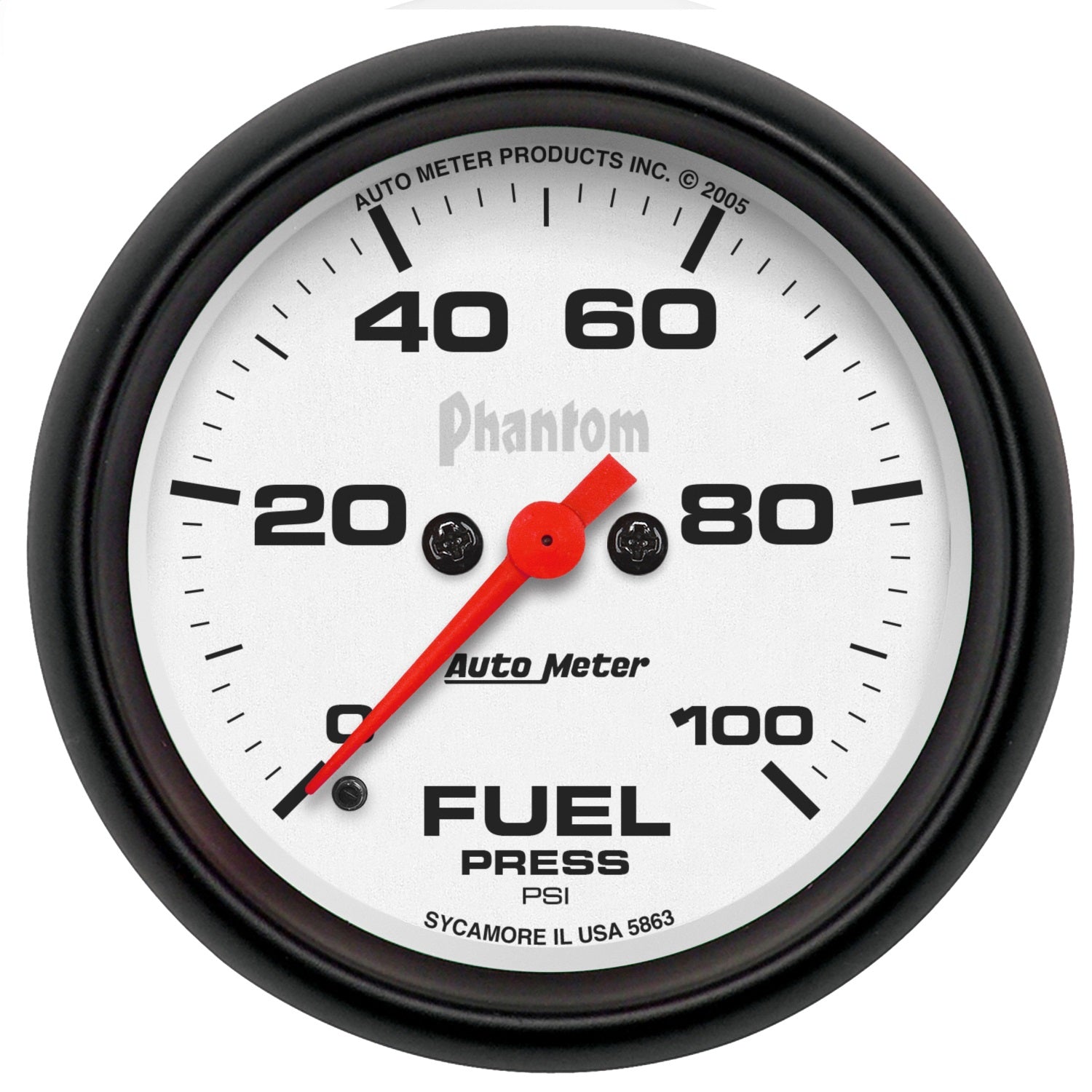 2-5/8" FUEL PRESSURE, 0-100 PSI, PHANTOM
