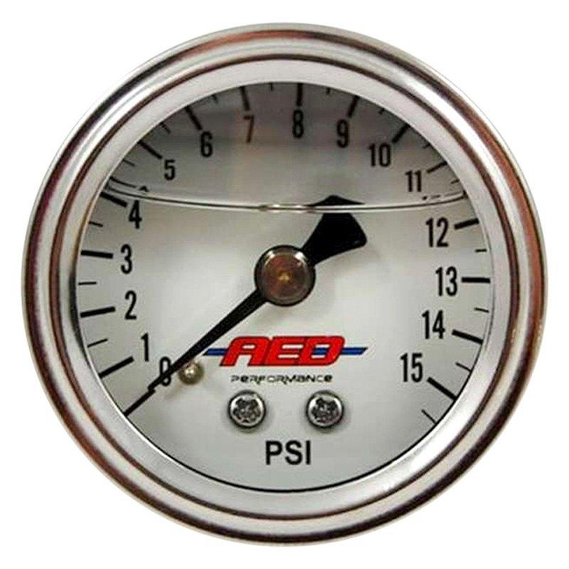 AED Performance 6101 Liquid Filled Fuel Pressure Gauge 0-15 PSI