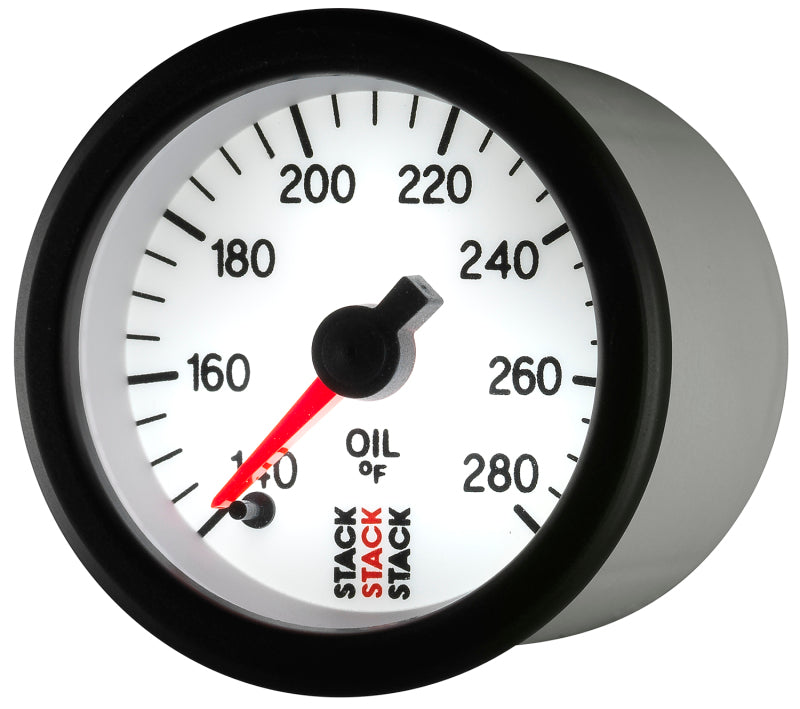 OIL TEMP, PRO STEPPER MOTOR, 52MM, WHT, 140-280 °F, 1/8" NPTF MALE