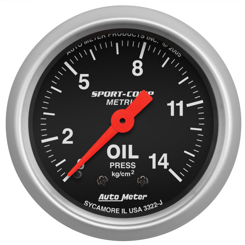 2-1/16" OIL PRESSURE, 0-14 KG/CM2, SPORT-COMP