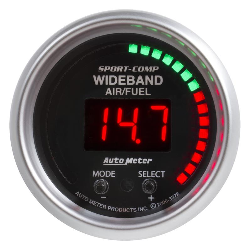 2-1/16" WIDEBAND PRO AIR/FUEL RATIO, 6:1-20:1 AFR, SPORT-COMP