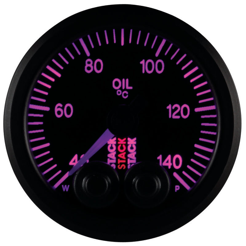 OIL TEMP, PRO-CONTROL, 52MM, BLK, 40-140 °C, 1/8" NPTF MALE