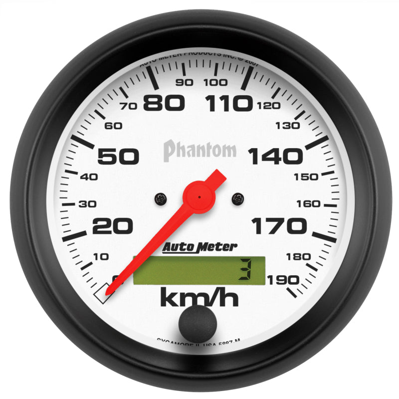 3-3/8" SPEEDOMETER, 0-190 KPH, PHANTOM