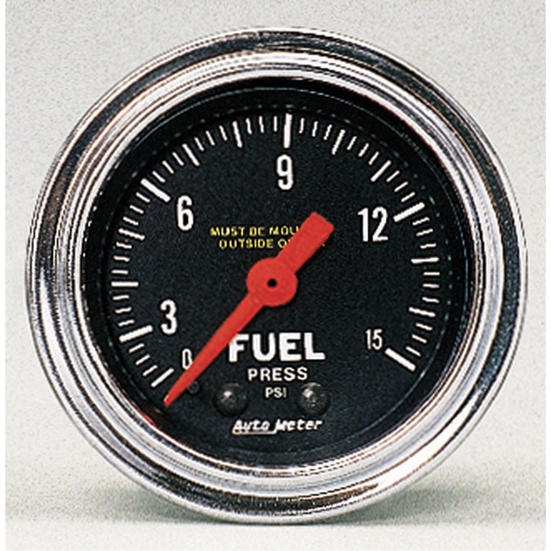 2-1/16" FUEL PRESSURE, 0-15 PSI, TRADITIONAL CHROME