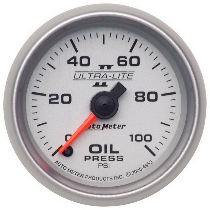 2-1/16" OIL PRESSURE, 0-100 PSI, ULTRA-LITE II