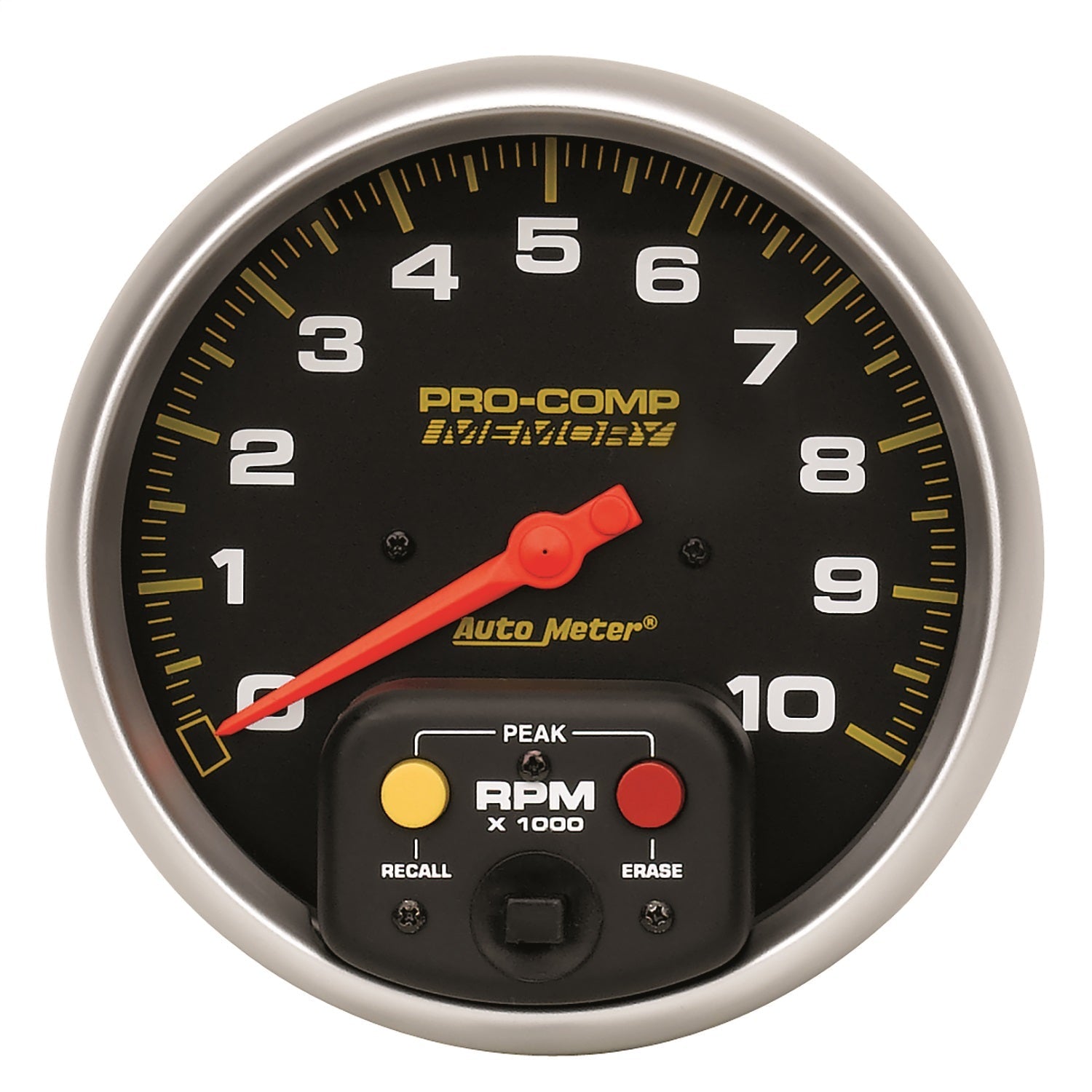 TACHOMETER, 5", 0-10,000 RPM, IN-DASH W/PEAK MEMORY, PRO-COMP