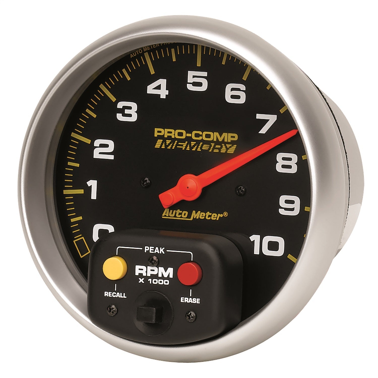 TACHOMETER, 5", 0-10,000 RPM, IN-DASH W/PEAK MEMORY, PRO-COMP