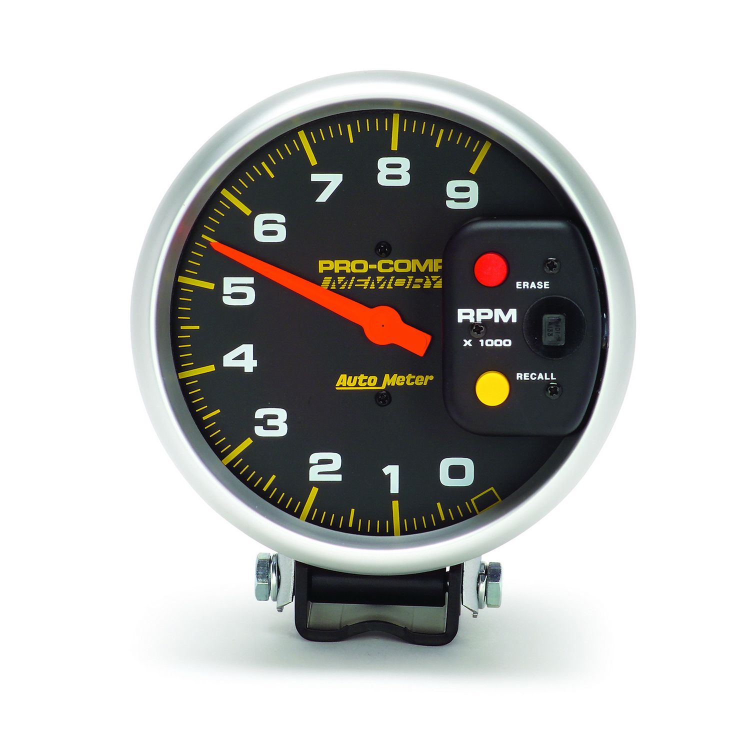 Autometer 6809 Pro-Comp 5" Tachometer, 0-9,000 RPM Pedestal w/ Peak Memory