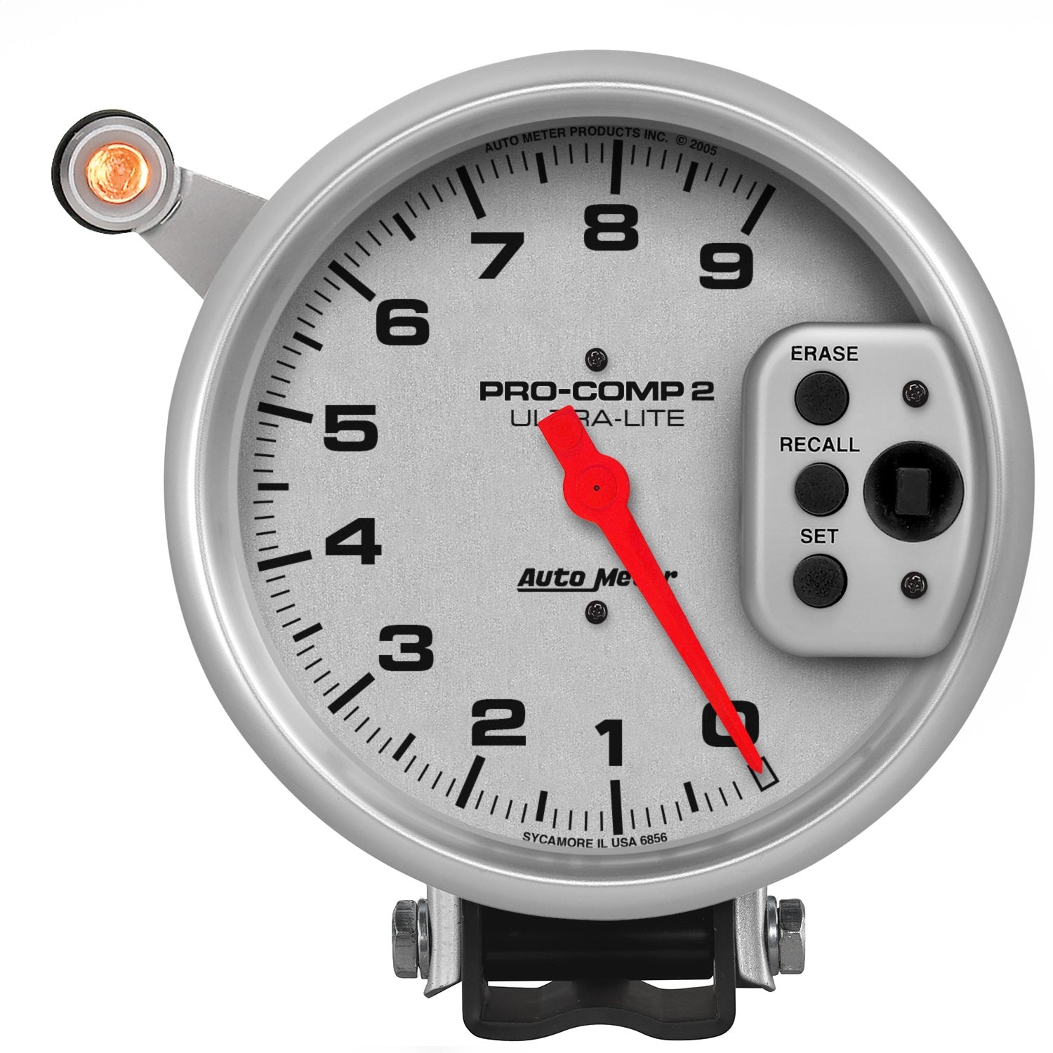 5" TACHOMETER, 0-9000 RPM, PEDESTAL W/ QUICK LITE, W/PEAK MEMORY, ULTRA-LITE