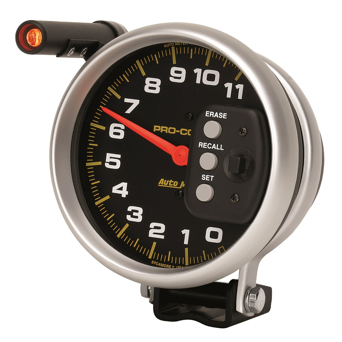 5" TACHOMETER, 0-11,000 RPM, PEDESTAL W/ QUICK LITE & PEAK MEMORY, PRO-COMP