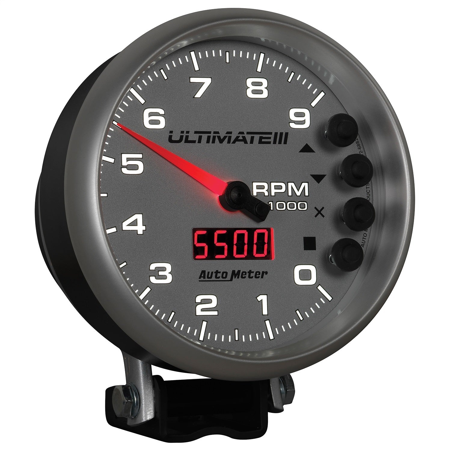 5" TACHOMETER, 0-9000 RPM, PEDESTAL, ULTIMATE III PLAYBACK, SILVER