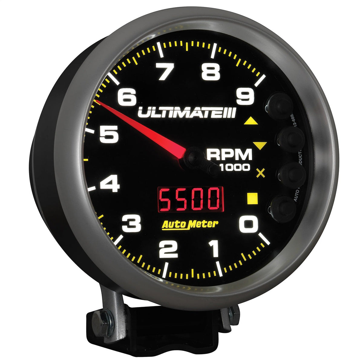5" TACHOMETER, 0-9000 RPM, PEDESTAL, ULTIMATE III PLAYBACK, BLACK
