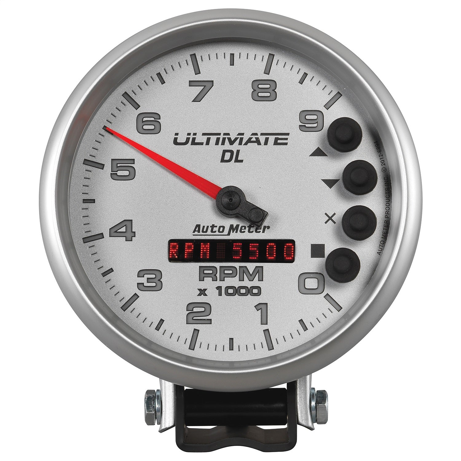 5" TACHOMETER, 0-9000 RPM, PEDESTAL, ULTIMATE DL PLAYBACK, SILVER