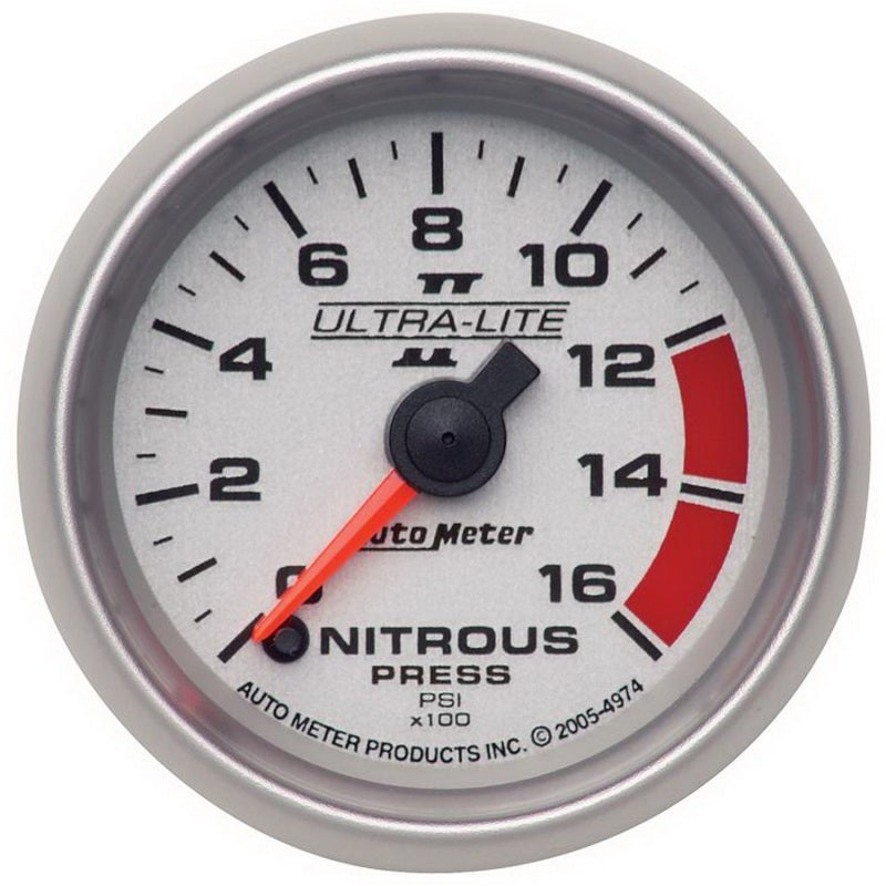 2-1/16" NITROUS PRESSURE, 0-1600 PSI, ULTRA-LITE II