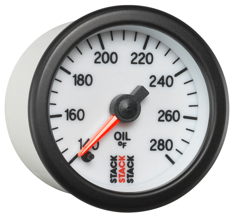 OIL TEMP, PRO STEPPER MOTOR, 52MM, WHT, 140-280 °F, 1/8" NPTF MALE