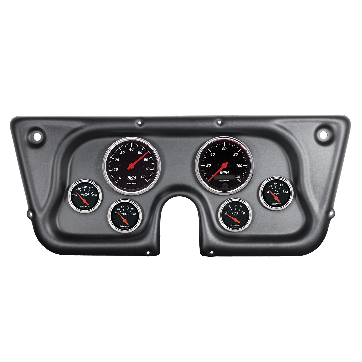 6 GAUGE DIRECT-FIT DASH KIT, CHEVY TRUCK C / K / K5 / SUBURBN 67-72, DESIGNER BLACK