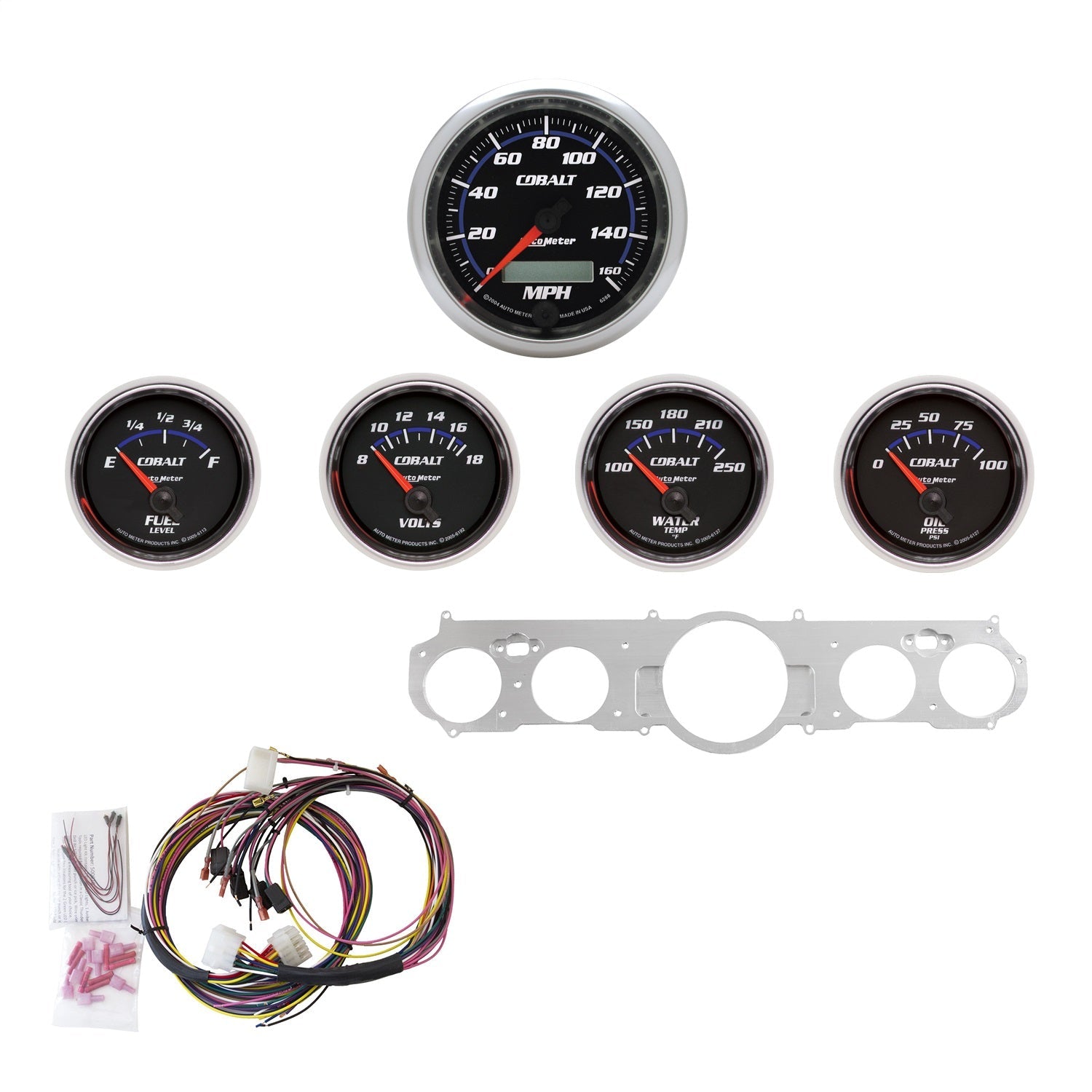 5 GAUGE DIRECT-FIT DASH KIT, MUSTANG 65-66, COBALT