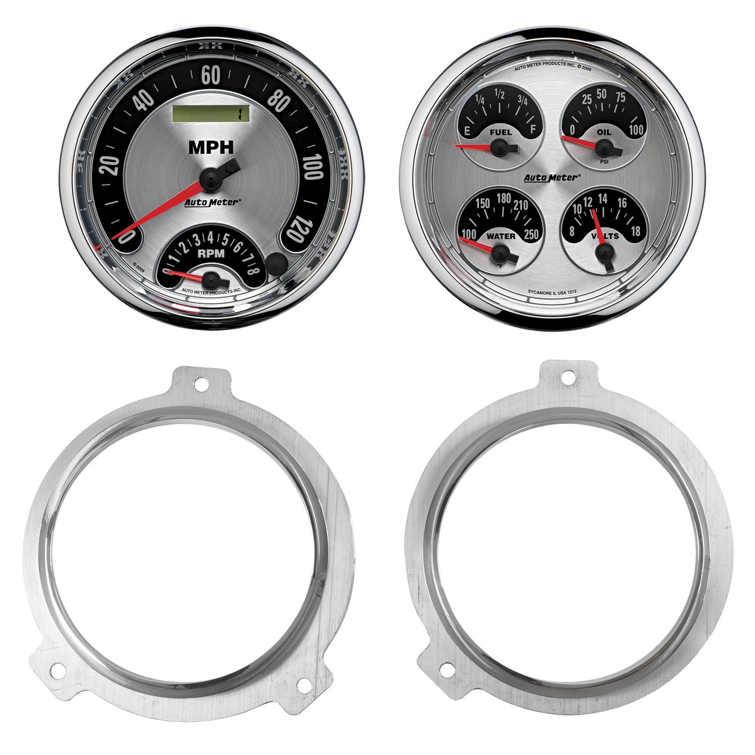 2 GAUGE DIRECT FIT DASH KIT, CHEVY CAR 51-52, 2 GAUGE, AMERICAN MUSCLE