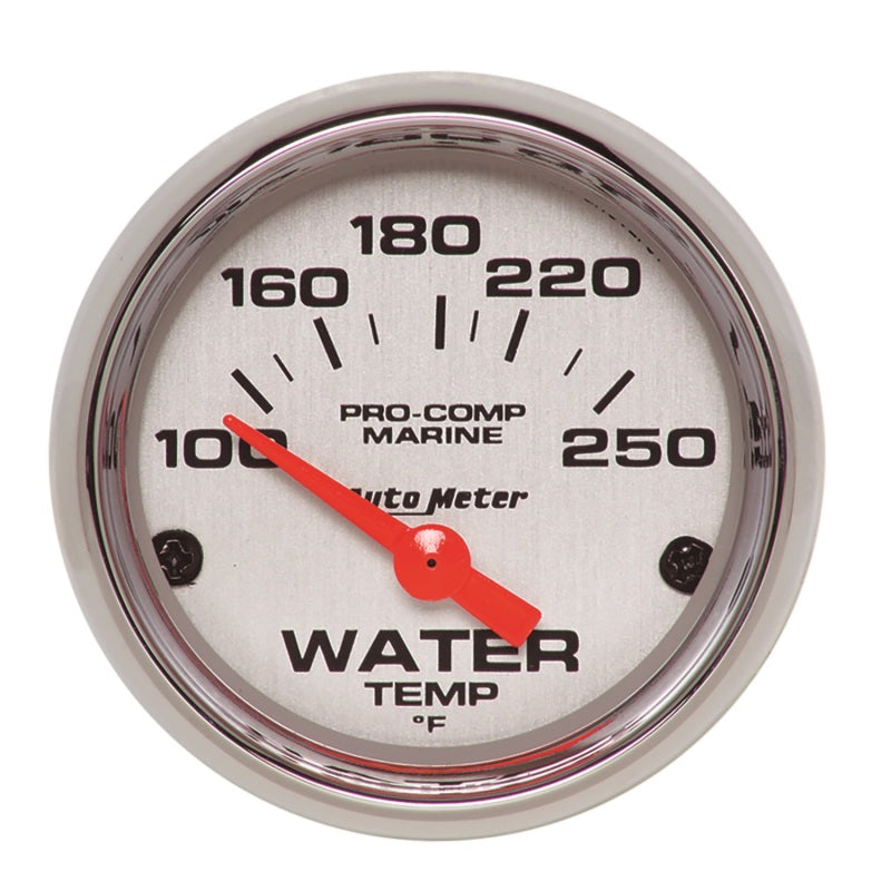 2-1/16" WATER TEMPERATURE, 100-250 °F, MARINE CHROME ULTRA-LITE