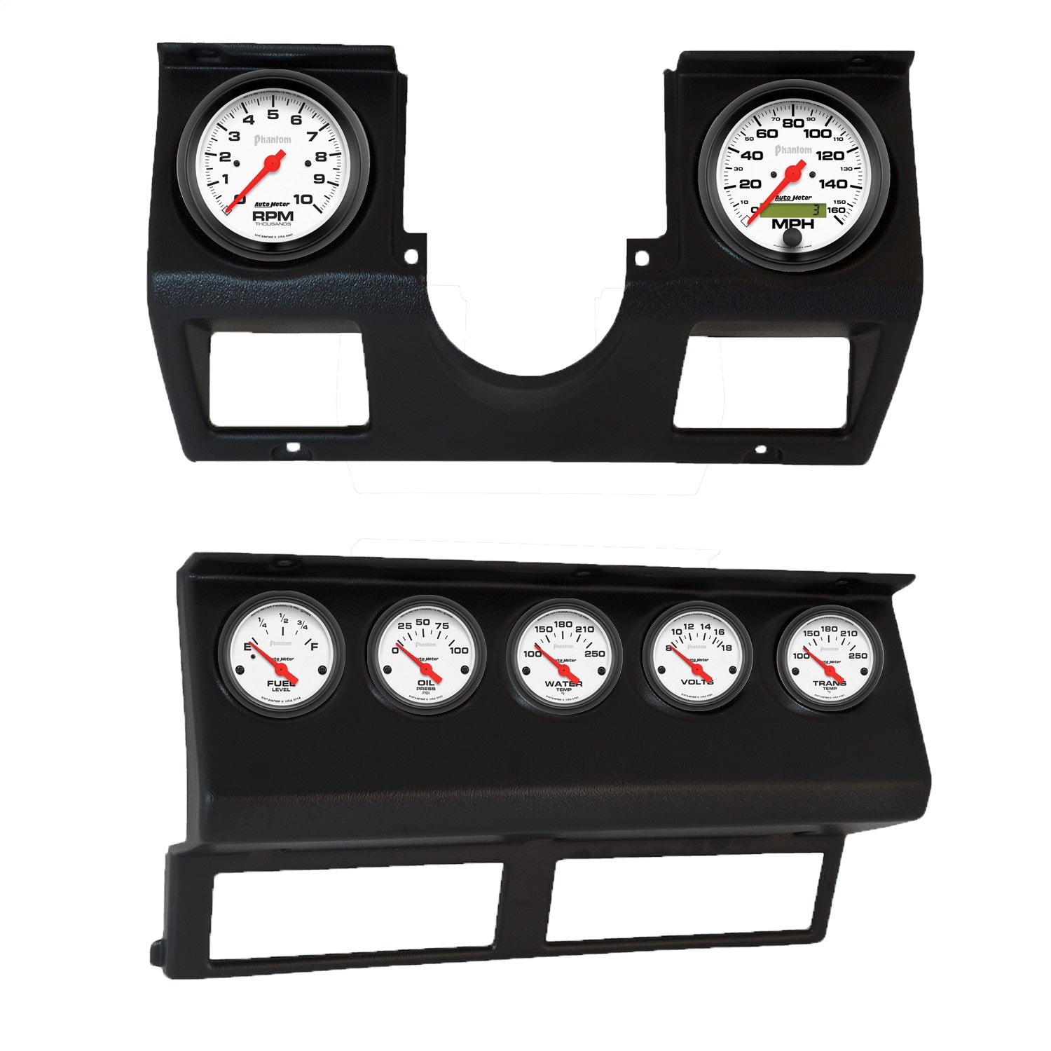 7 GAUGE DIRECT-FIT DASH KIT, WRANGLER YJ 87-96, PHANTOM