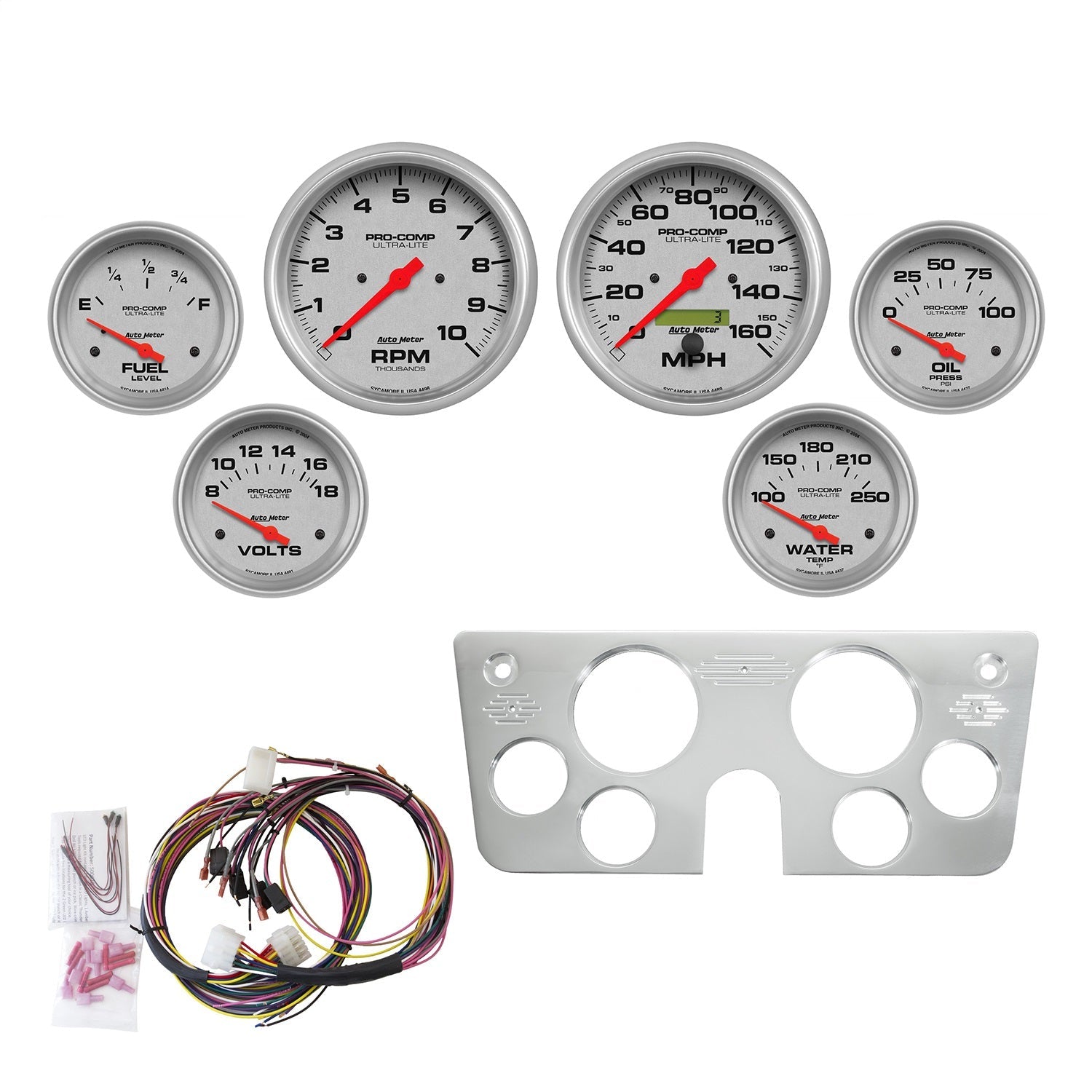 6 GAUGE DIRECT-FIT DASH KIT, CHEVY TRUCK 67-72, ULTRA-LITE