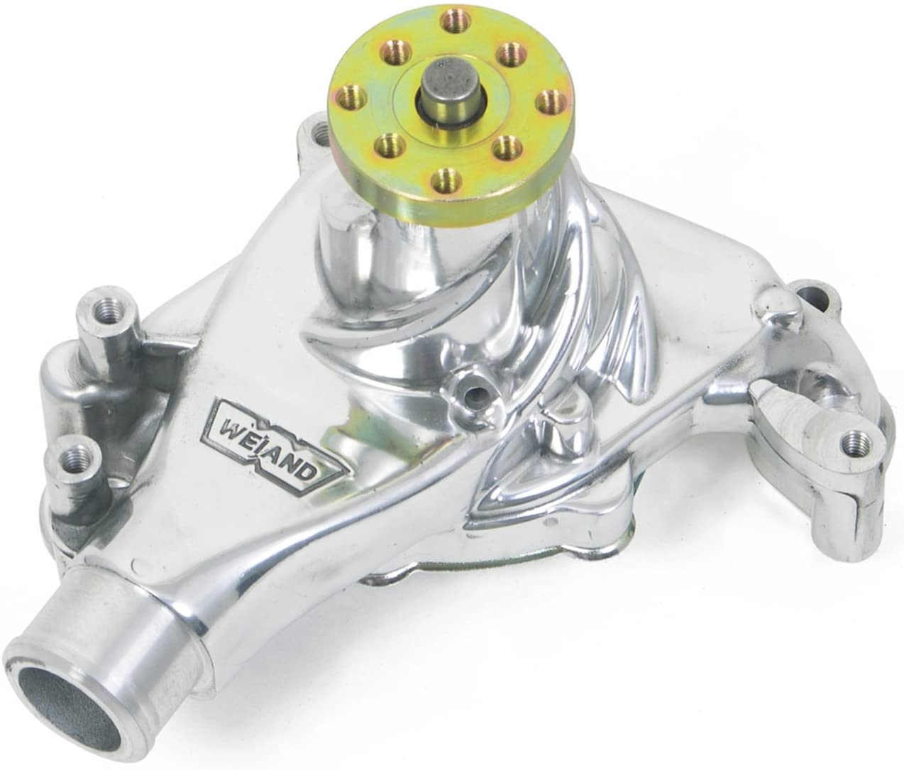 Weiand 9240P Aluminum Water Pump w/ "Twisted Snout" SB Chevy Long