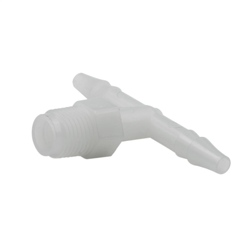 FITTING, TEE, 1/4" HOSE BARB TO 1/8" NPT MALE, PLASTIC