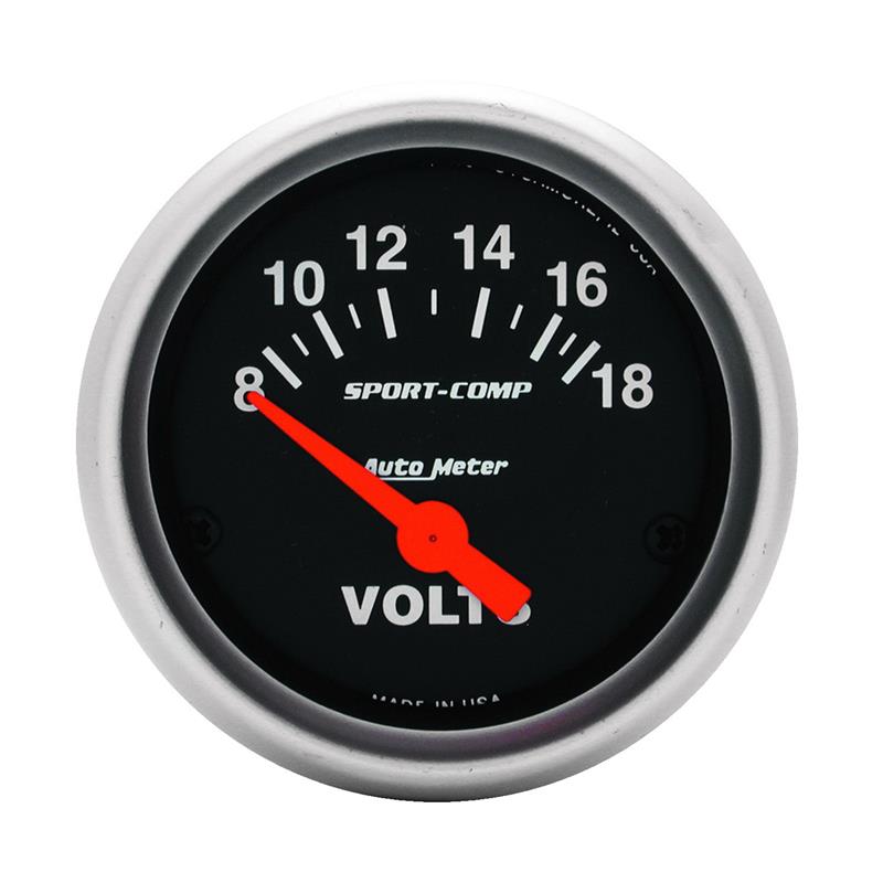 2-1/16" VOLTMETER, 8-18V, SPORT-COMP