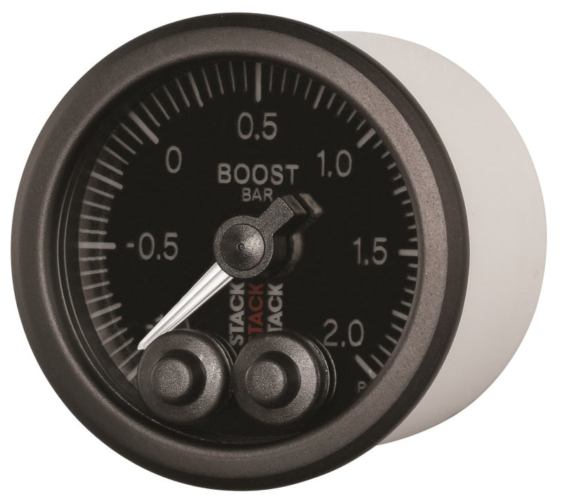 52MM, BOOST PRESS, PRO-CONTROL, BLK, -1 TO +2 BAR, INCL. T-FITTING