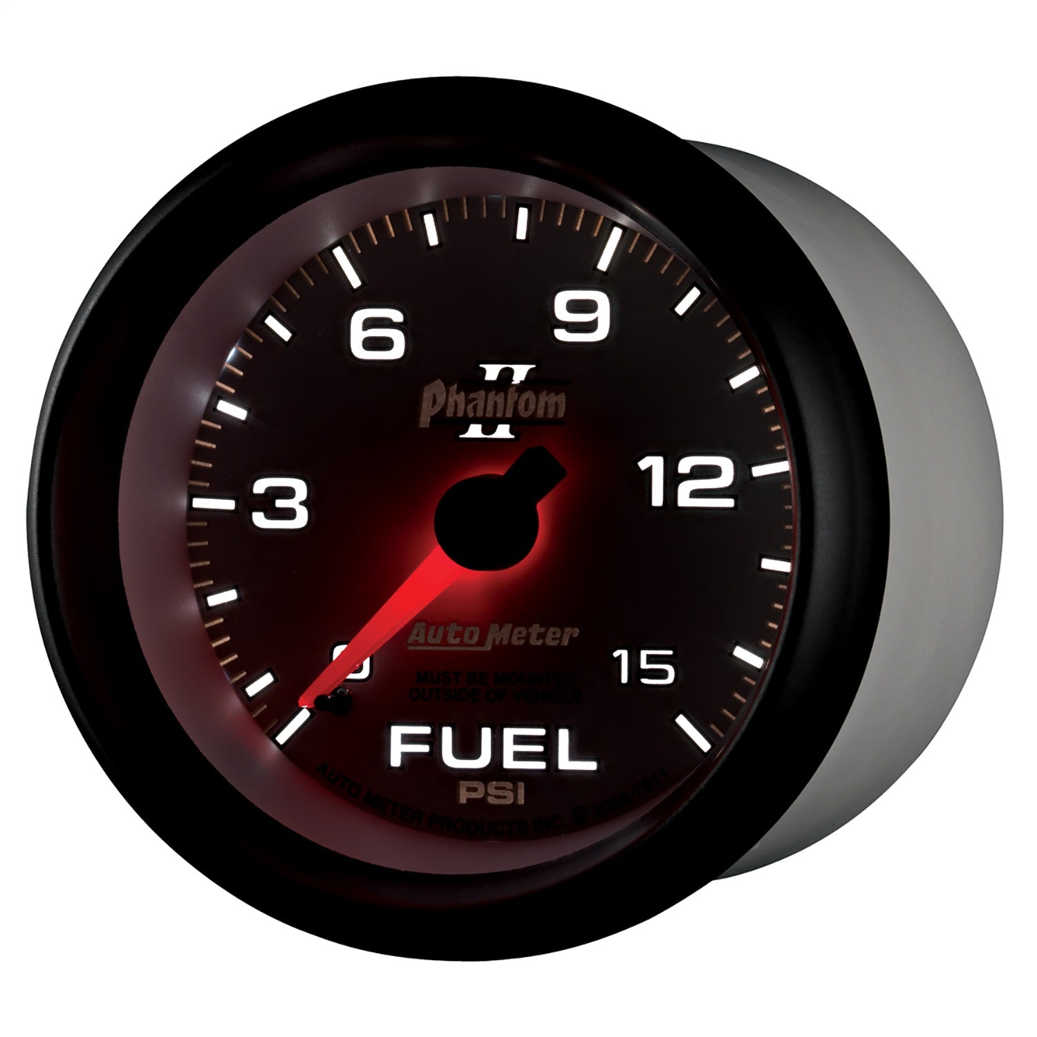 2-5/8" FUEL PRESSURE, 0-15 PSI, PHANTOM II