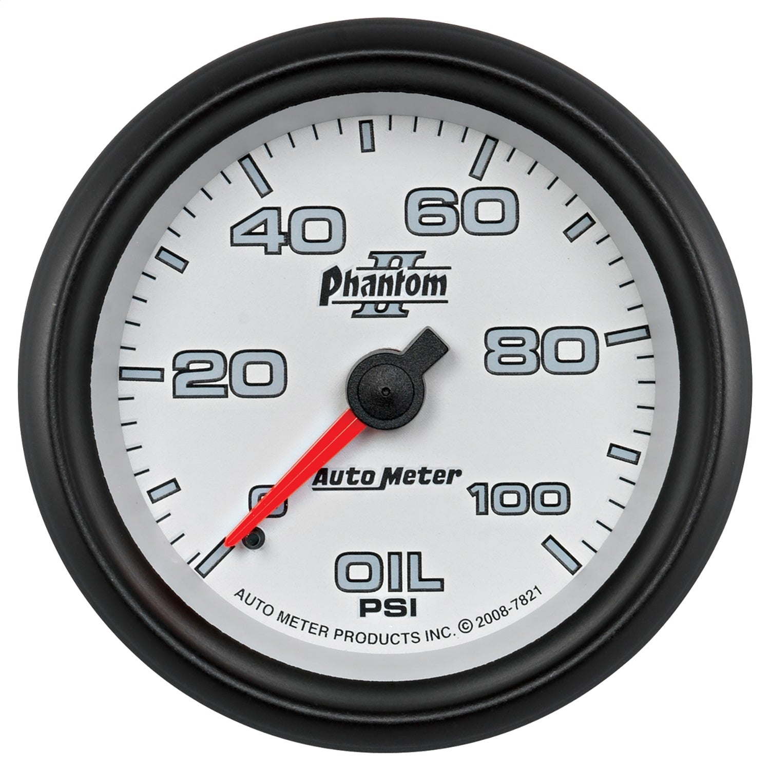 2-5/8" OIL PRESSURE, 0-100 PSI, PHANTOM II