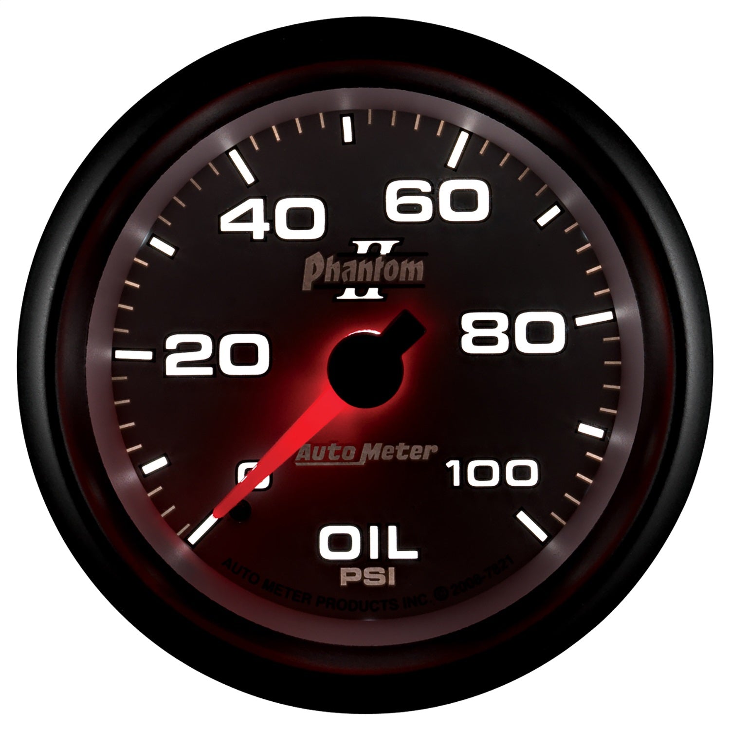 2-5/8" OIL PRESSURE, 0-100 PSI, PHANTOM II