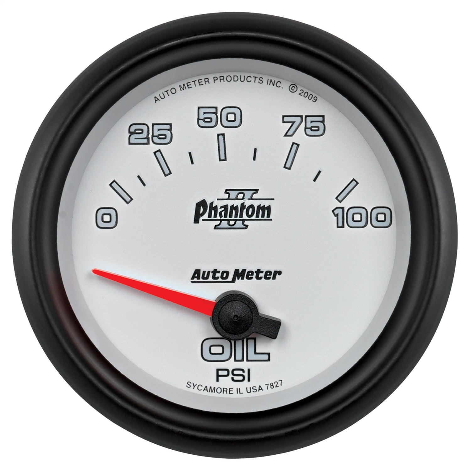 2-5/8" OIL PRESSURE, 0-100 PSI, PHANTOM II