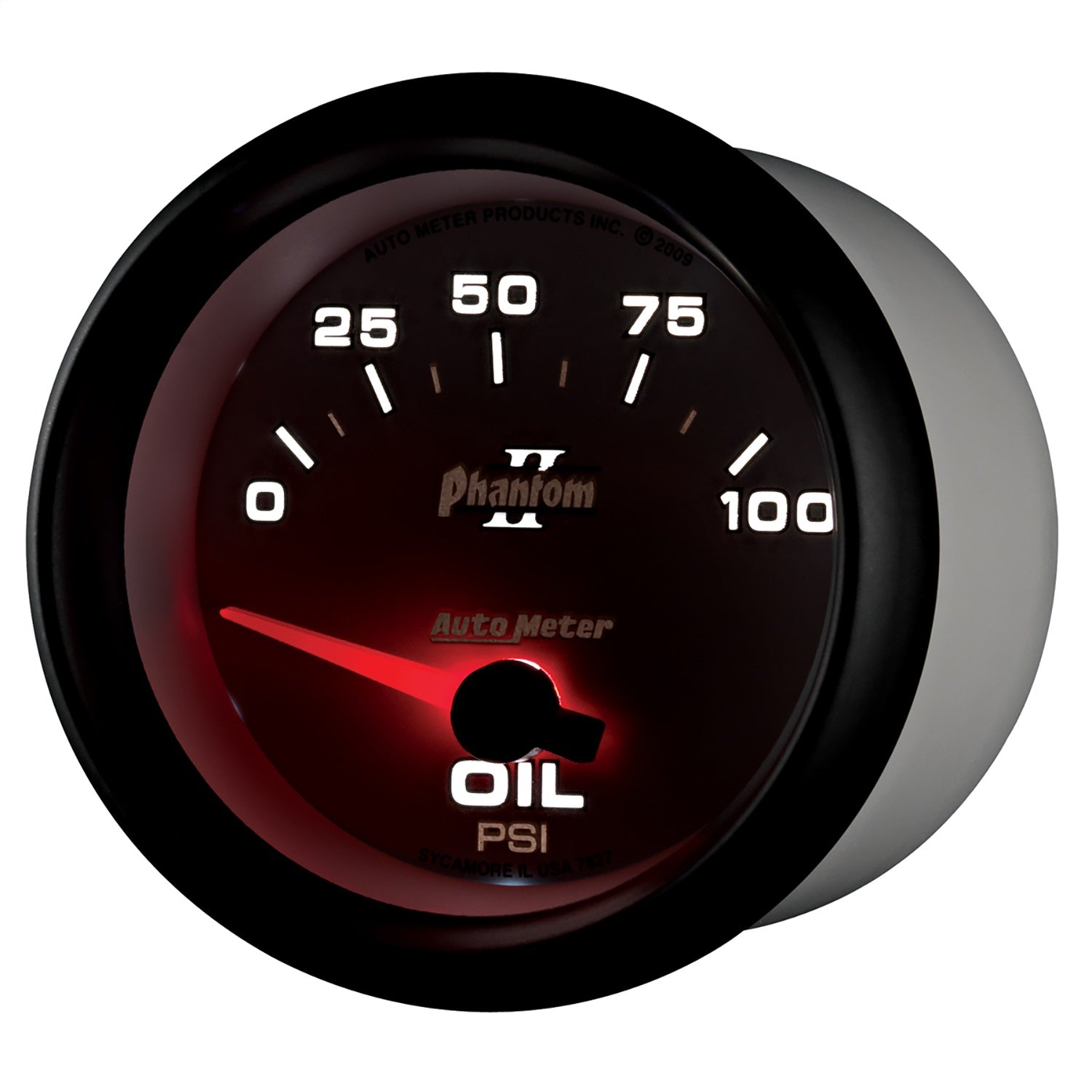 2-5/8" OIL PRESSURE, 0-100 PSI, PHANTOM II